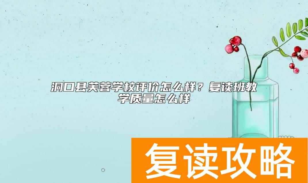 洞口县芙蓉学校评价怎么样？复读班教学质量怎么样